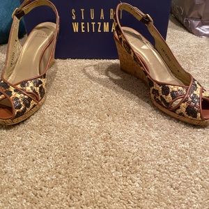 Stuart Weitzman animal print wedge